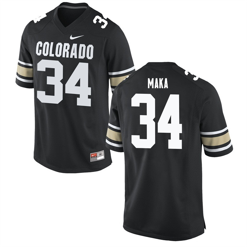 Men #34 Pookie Maka Colorado Buffaloes College Football Jerseys Sale-Home Black - Click Image to Close